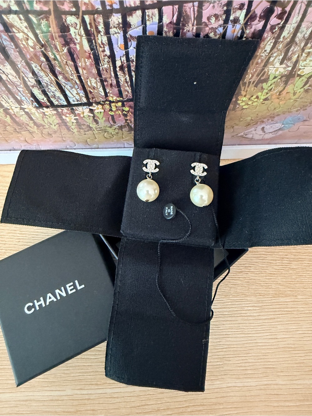 CHANEL Gold-Tone CC Logo Pearl Drop Earrings - Cream Pearls